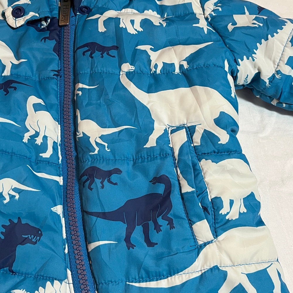 12-18M Hatley Navy Baby One piece Snowsuit with dinosaurs - Picture 3 of 6